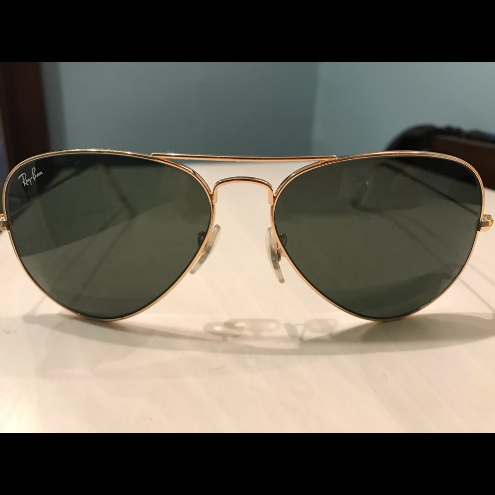 Rayban Aviators Rb3025 38mm gold frame green lens